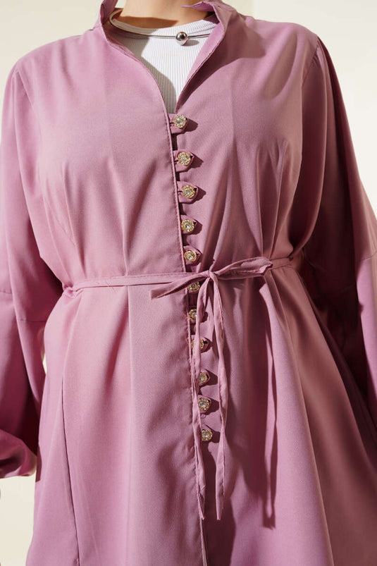 Stoned Brit Buttoned Terikoton Shirt Powder