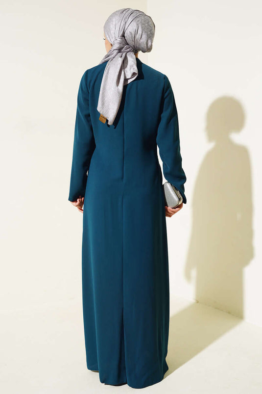 Stoned Plus Size Evening Dress Petrol