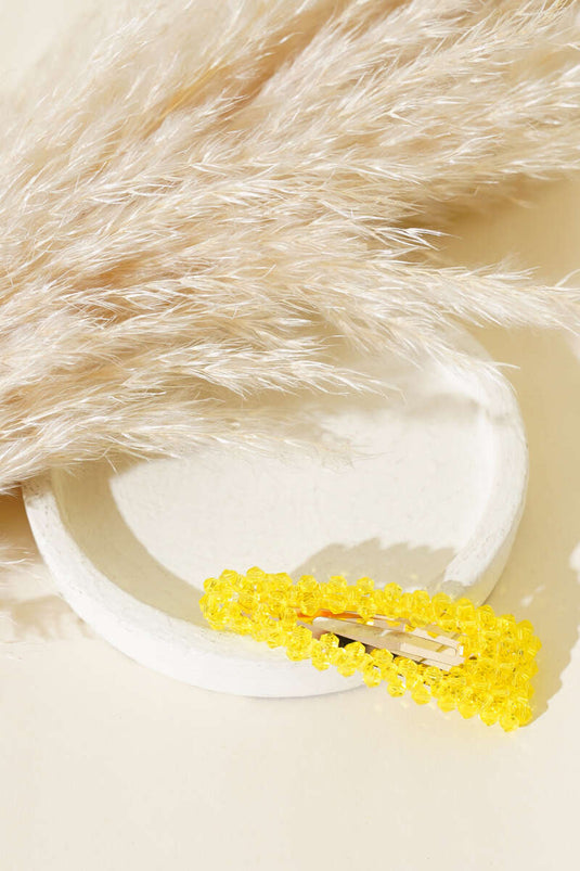 Boucle à pression en pierre jaune