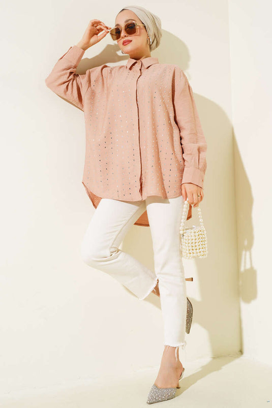 Chemise à boutons cachés Stoned Biscuit