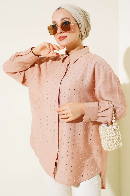 Chemise à boutons cachés Stoned Biscuit