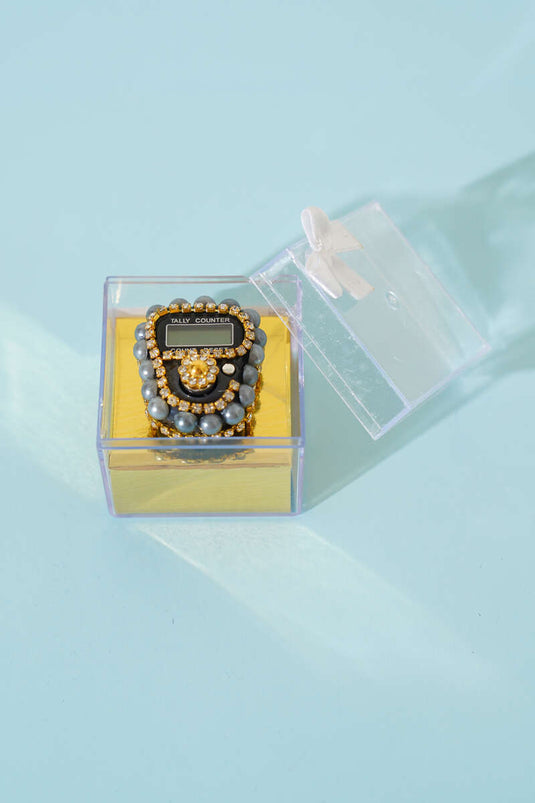 Gray Prayer Beads with Stones and Pearls