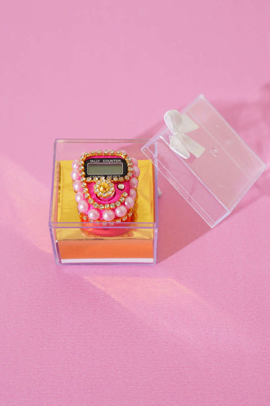 Zikirmatik rose avec pierres et perles