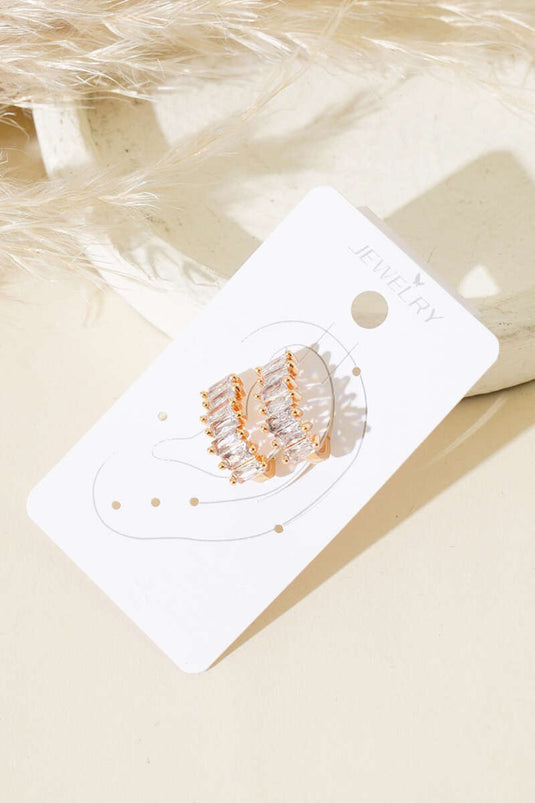 Cartilage Earrings Gold with Stones