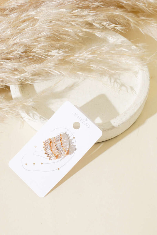 Cartilage Earrings Gold with Stones