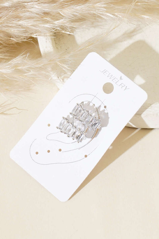 Cartilage Earring with Stones Silver