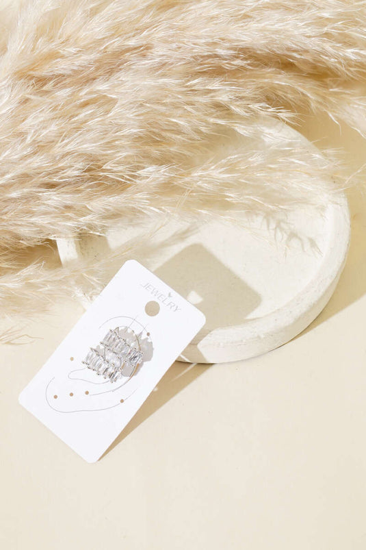 Cartilage Earring with Stones Silver