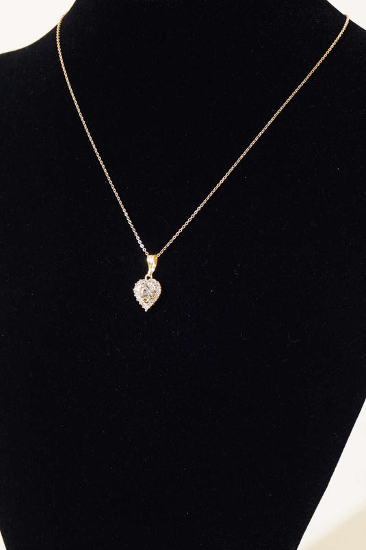 Collier Mini Coeur Pierre Doré