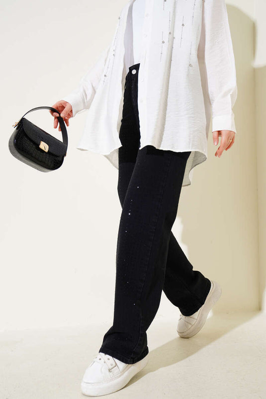 بنطال جينز Palazzo مدخن