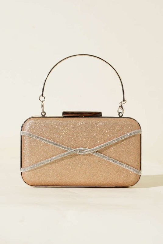 Stone Embellished Dress Bag in Copper