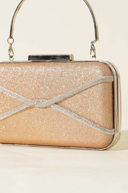 Stone Embellished Dress Bag in Copper