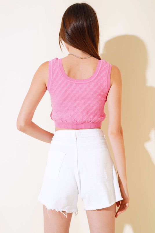 Blouse Maille Stoned Rose