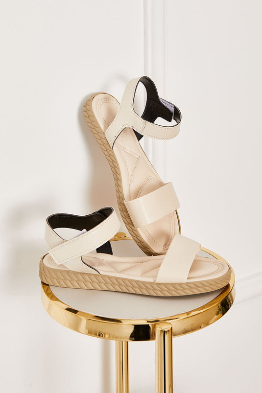 Tek Bantlı Sandalet Krem