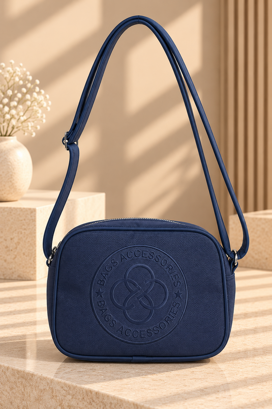 Sac Bandoulière Bleu Marine À Compartiments