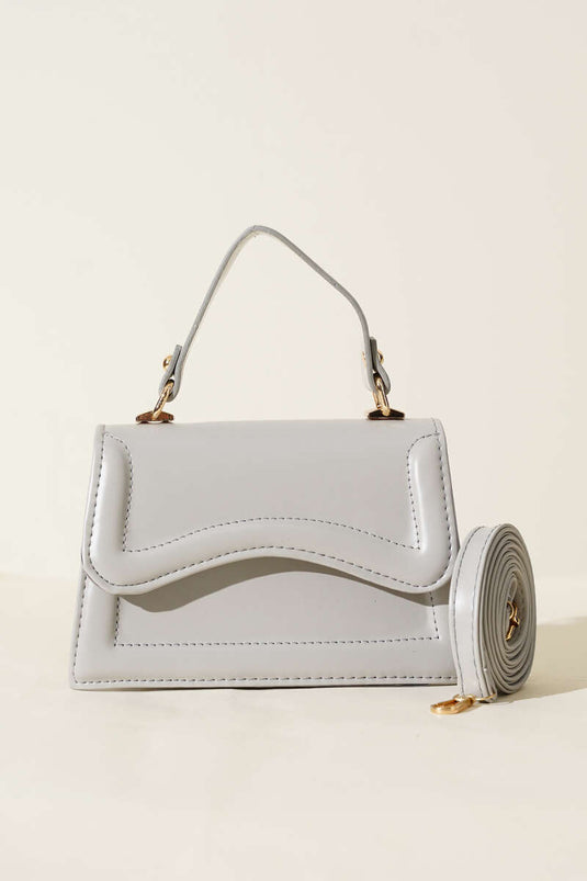 Handtasche mit einem Fach, Grau