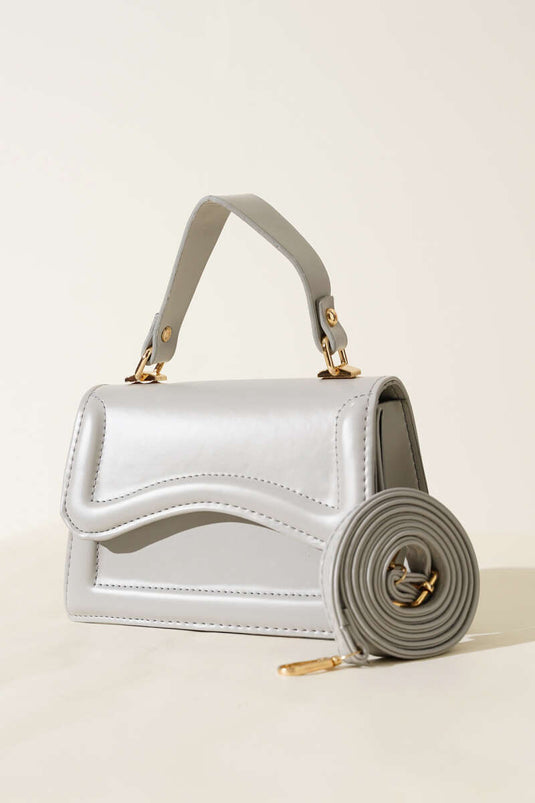 Handtasche mit einem Fach, Grau