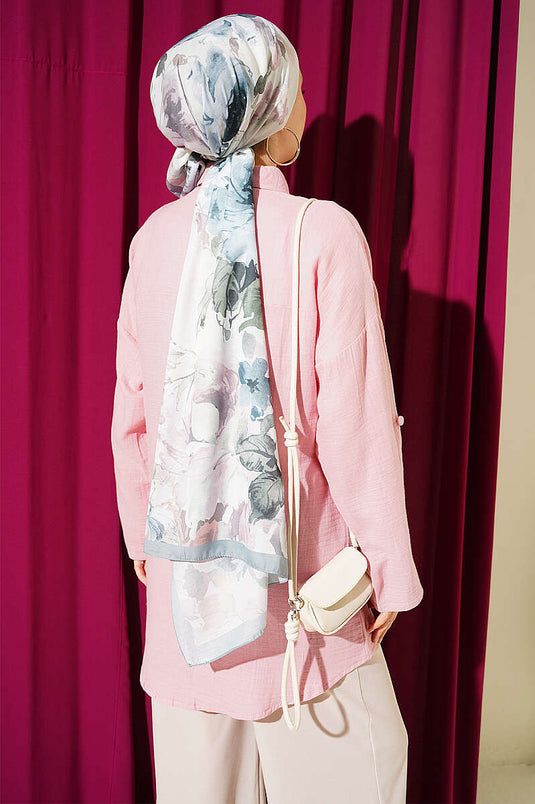 Chemise En Mousseline Rose Avec Poche Avant