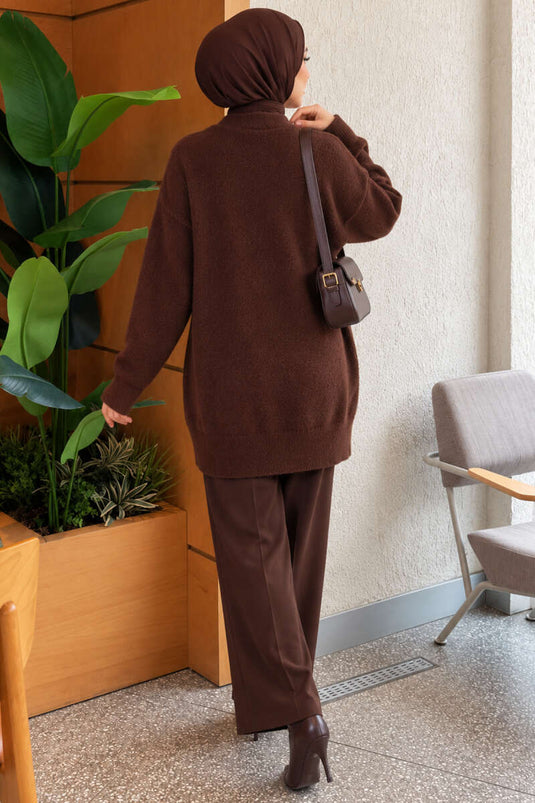 Gilet Marron Avec Poches Texturées