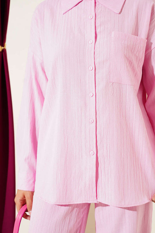 بدلة أساسية من قطعتين بجيب واحد، وردية