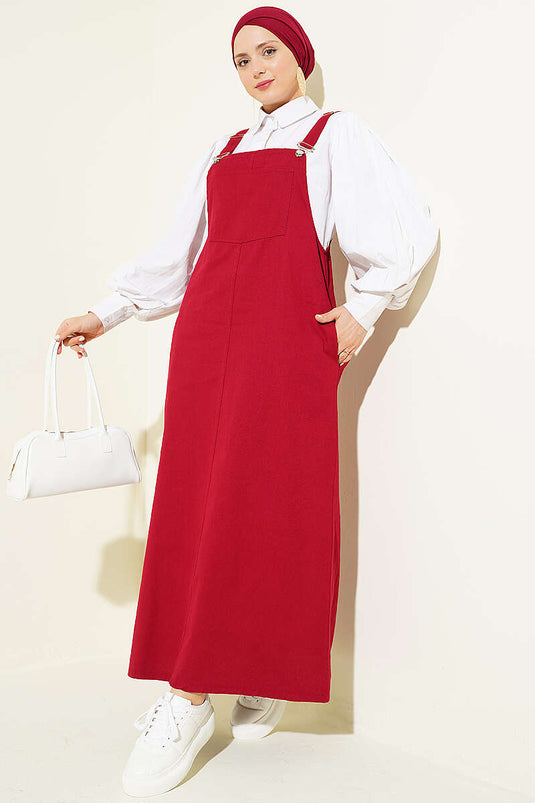 Tek Cepli Gabardin Slopet Bordo