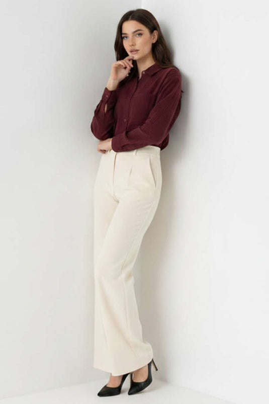 Chemise en mousseline à une poche, couleur prune