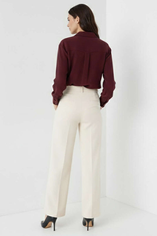 Chemise en mousseline à une poche, couleur prune