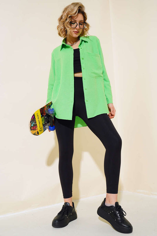 Tek Cepli Salaş Gömlek Yeşil