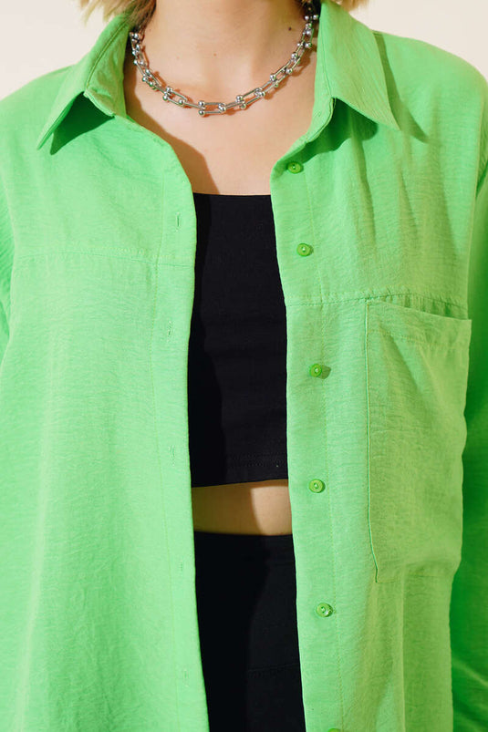 Tek Cepli Salaş Gömlek Yeşil