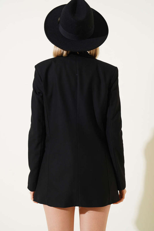 Giacca blazer foderata con un solo bottone Nero