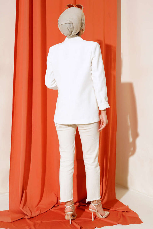 سترة بليزر بزر واحد إكرو