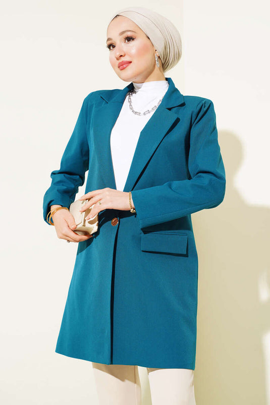 Enkeltknaps blazerjakke benzin