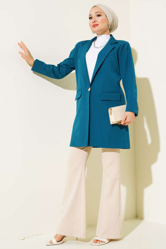 Enkeltknaps blazerjakke benzin