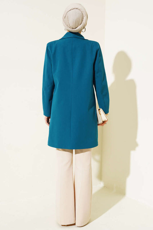 سترة بليزر بزر واحد بنزين