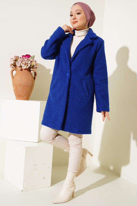 Manteau bouclé à un bouton Saxe