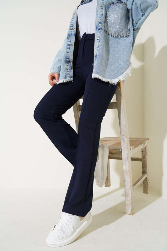 Tek Düğmeli Çımalı Pantolon Parlement