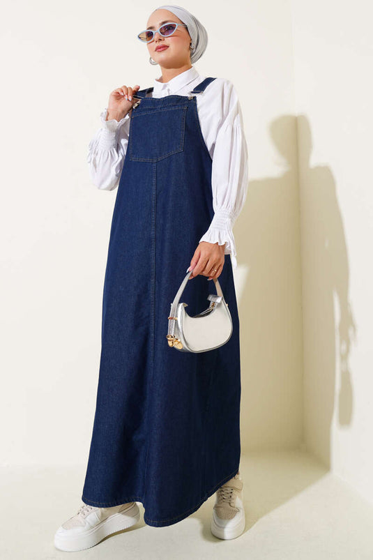 Poche poitrine unique Denim Slopet Denim foncé