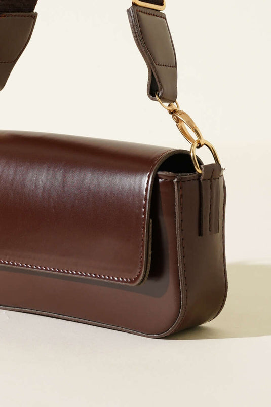 Single-Compartment Magnetic Shoulder Bag, Coffee