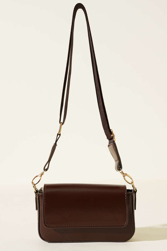 Single-Compartment Magnetic Shoulder Bag, Coffee