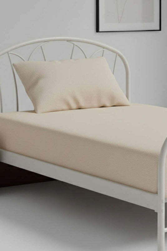 طقم ملاءات سرير مفردة، بيج