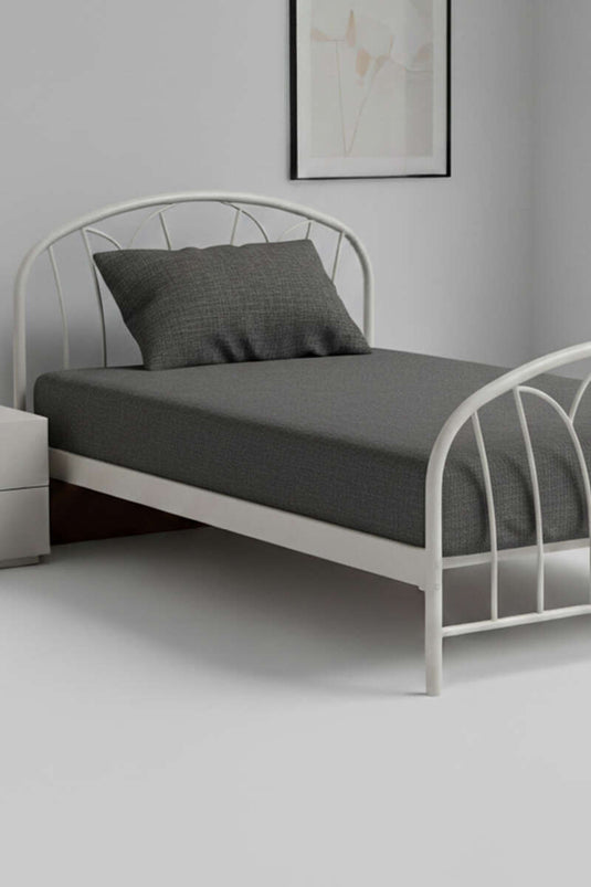 طقم ملاءات سرير مفردة، رمادي دخاني