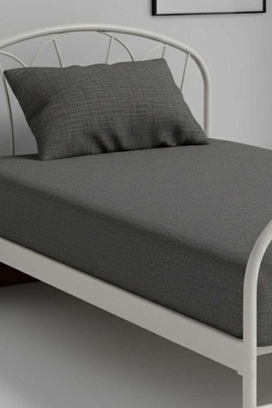 طقم ملاءات سرير مفردة، رمادي دخاني