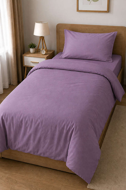Ensemble De Linge De Lit Violet Uni Pour Une Personne
