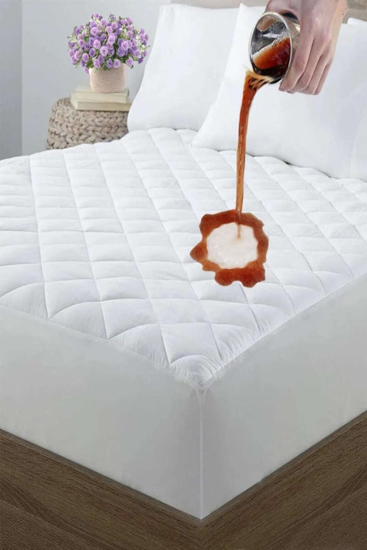 Single Quilted Waterproof Mattress Protector White