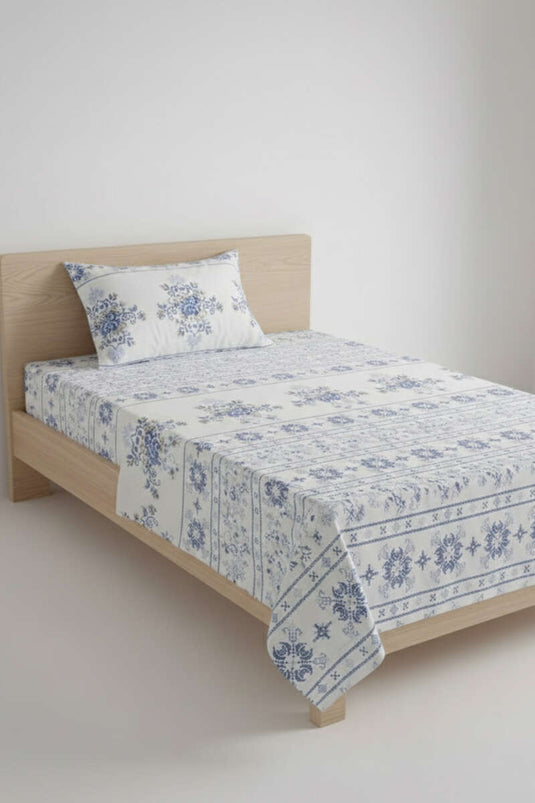 Drap-housse une place avec taie d'oreiller assortie 1