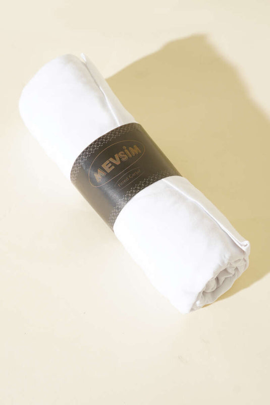 ملاءة سرير مفردة من الجيرسيه، بيضاء