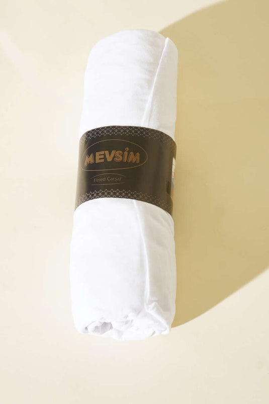 ملاءة سرير مفردة من الجيرسيه، بيضاء