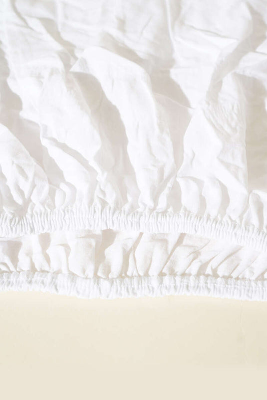 ملاءة سرير مفردة من الجيرسيه، بيضاء