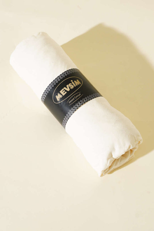 Single Fitted Jersey Sheet, Ecru