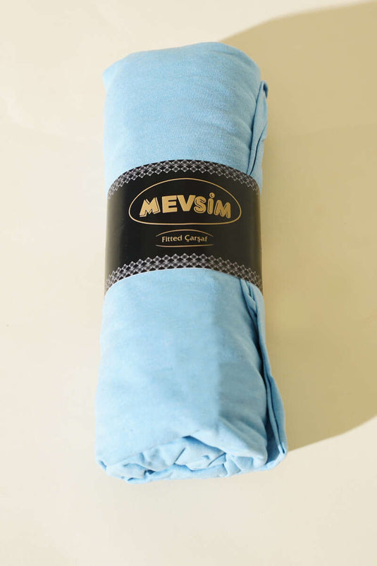 Drap-housse simple en jersey, bleu