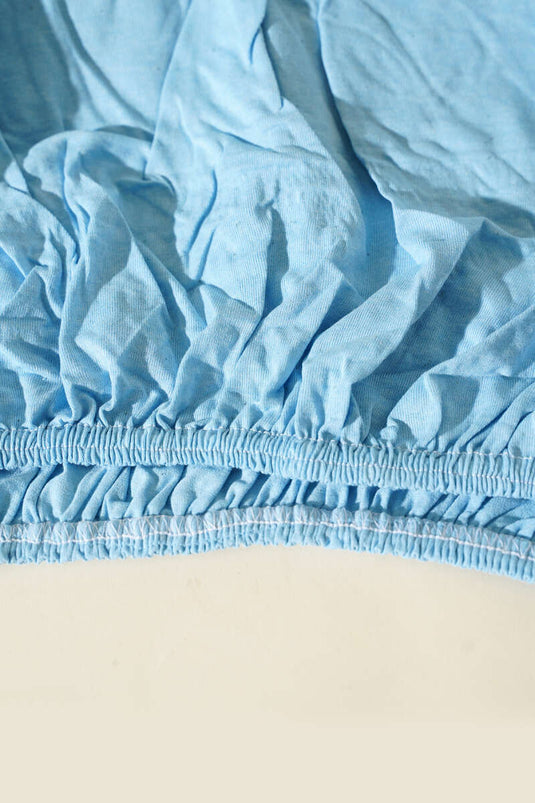 Drap-housse simple en jersey, bleu